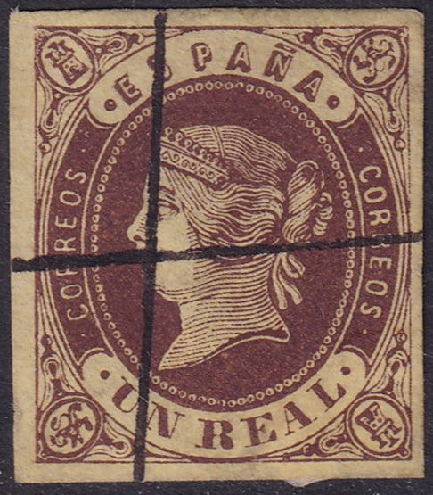 Spain 1862 Sc 59 used pen cancel