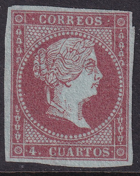 Spain 1855 Sc 37 MNH** small margin cut at upper right