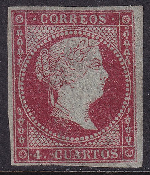 Spain 1855 Sc 37a MH* some gum cracking/toning