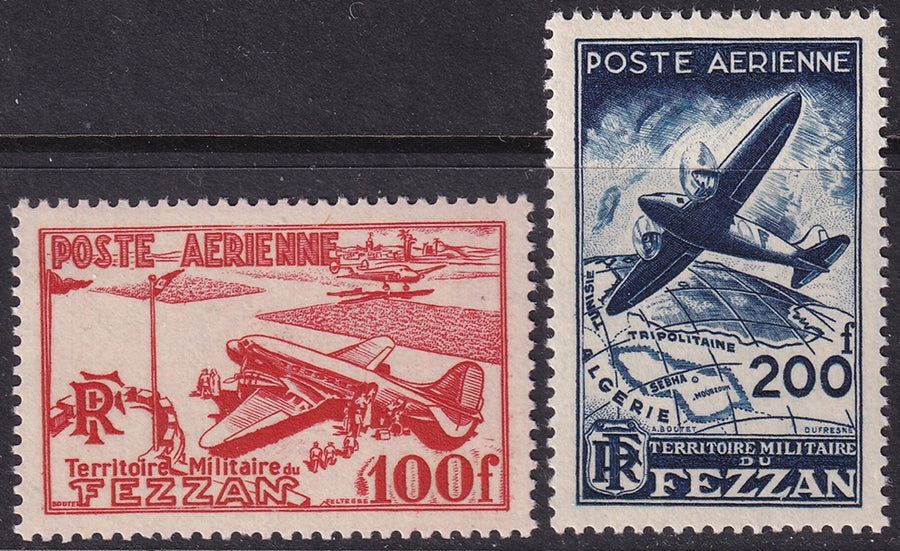 Libya 1948 Sc 2NC1-2 Fezzan air post set MNH**