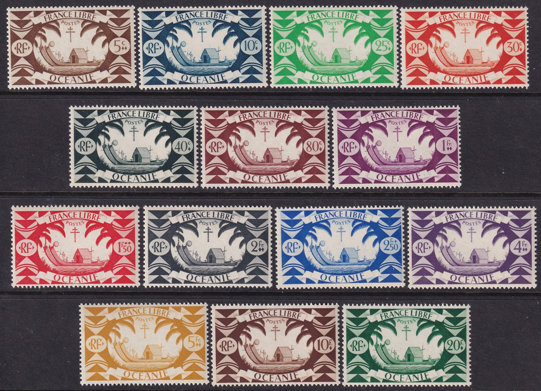 French Polynesia 1942 Sc 136-49 set MNH**