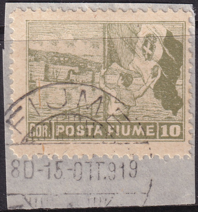 Fiume 1919 Sc 53 used on piece
