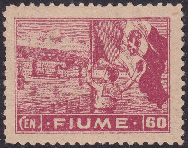 Fiume 1919 Sc 38a MH* greyish paper disturbed gum