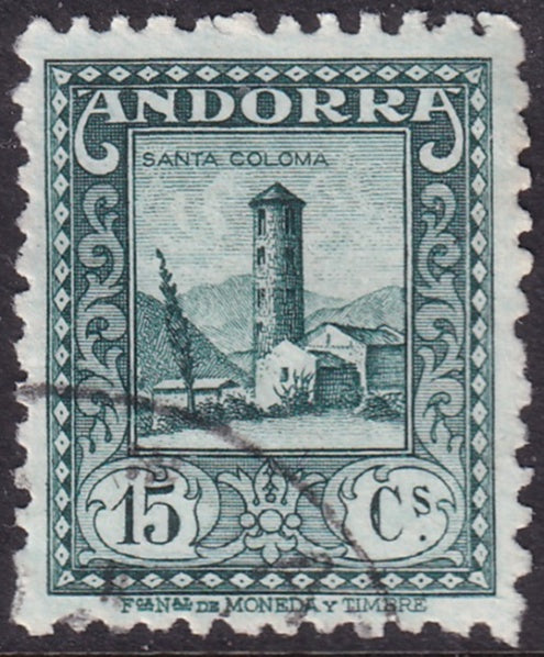 Andorra Spanish 1931 Sc 16a used perf 11.5