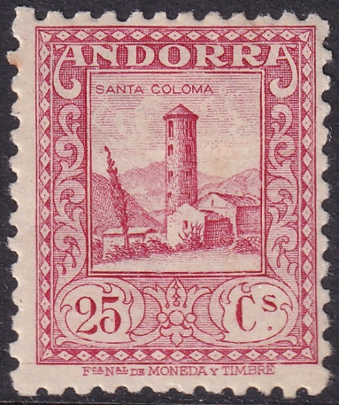 Andorra Spanish 1931 Sc 18a MH* perf 11.5 light crease