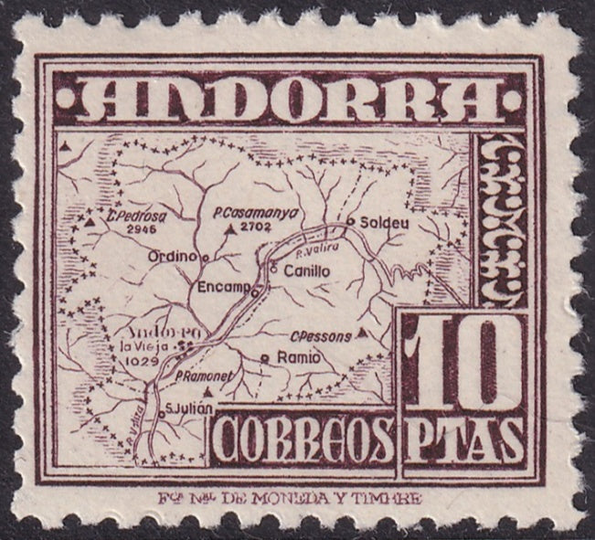 Andorra Spanish 1951 Sc 49 MNH**