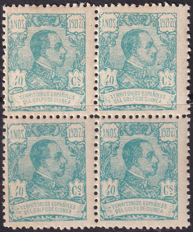 Spanish Guinea 1922 Sc 192 block MNH**