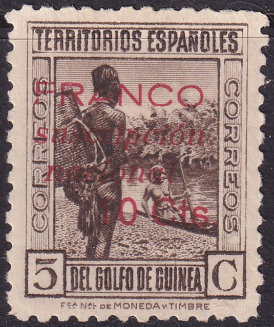 Spanish Guinea 1936 Ed 3 local Franco overprint MLH*