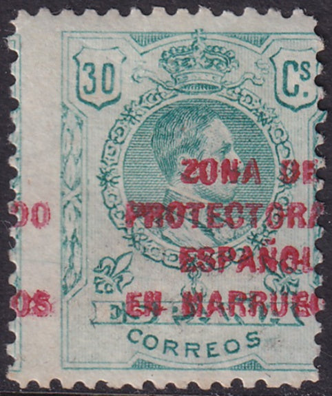 Spanish Morocco 1916 Sc 59 MNG(*) horizontal shifted perfs & overprint