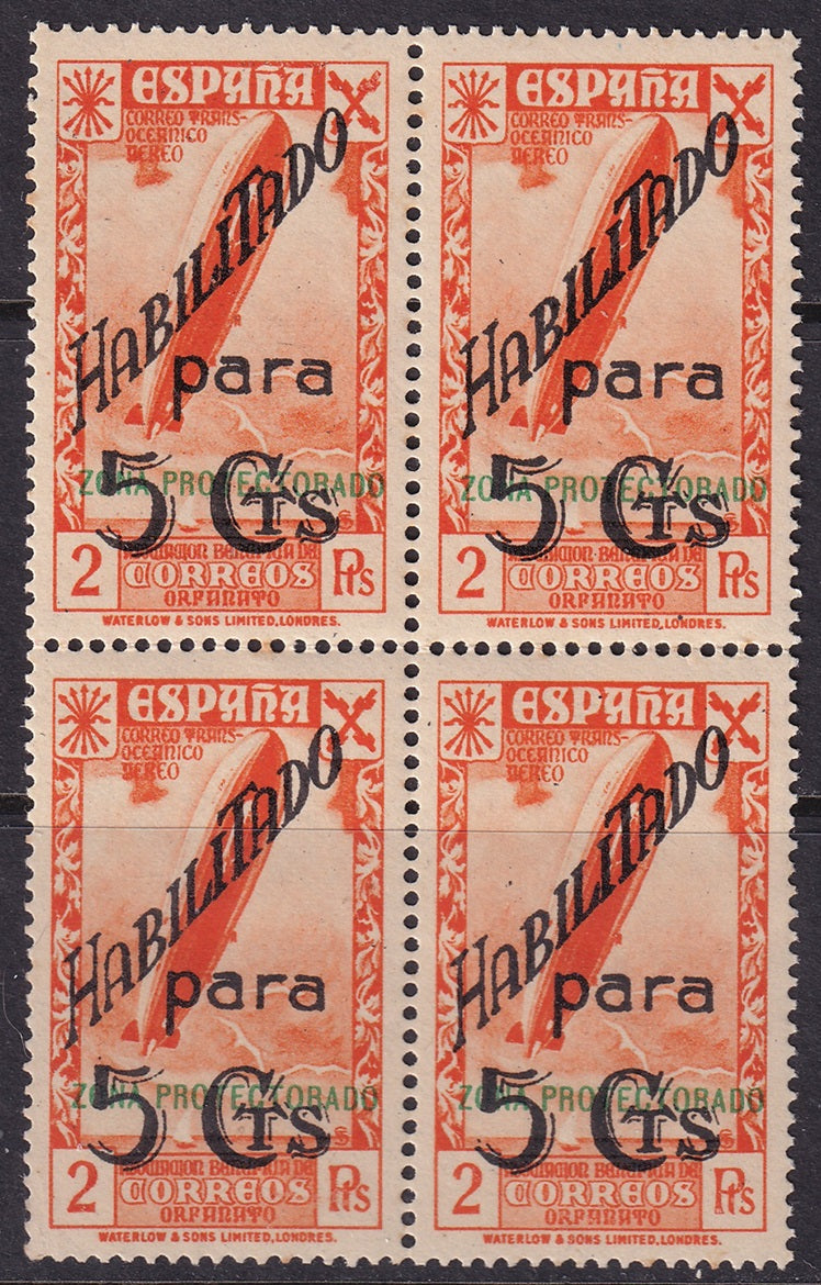 Spanish Morocco 1941 beneficencia Ed 21 block MNH**