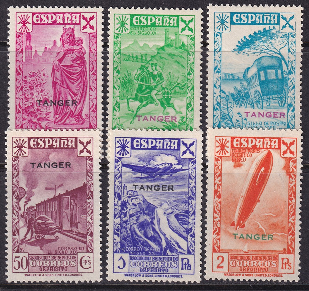 Spanish Tangier 1938 beneficencia Ed 6-11 set MNH**