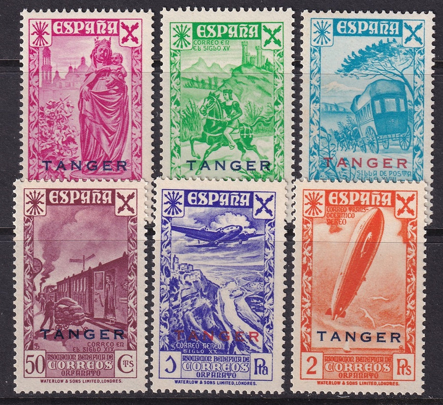 Spanish Tangier 1943 beneficencia Ed 17-22 set MNH**