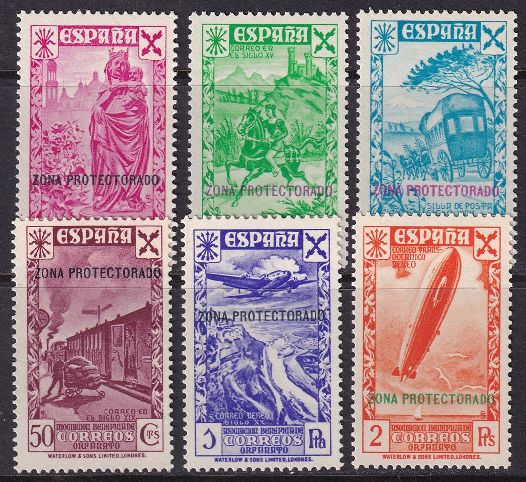 Spanish Morocco 1938 beneficencia Ed 7-12 set MNH**