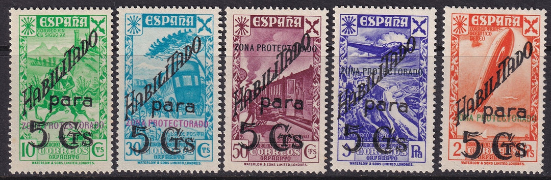 Spanish Morocco 1941 beneficencia Ed 17-21 set MNH**