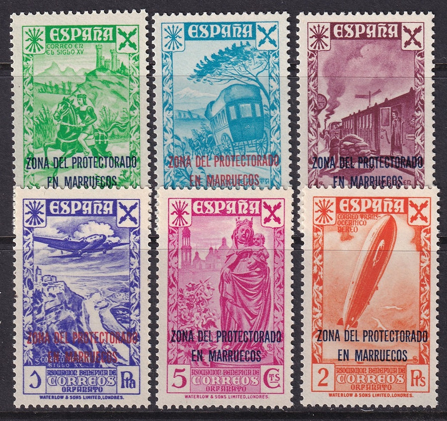 Spanish Morocco 1943 beneficencia Ed 26-31 set MNH**