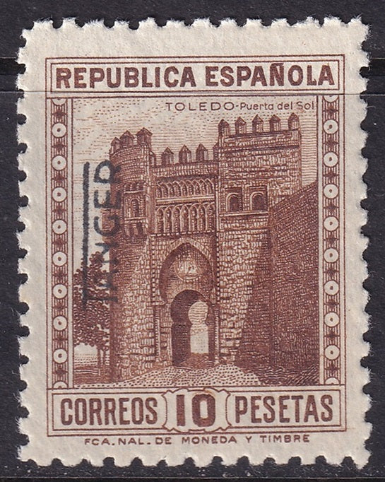 Spanish Tangier 1937 Ed NE8 unissued MNH** probable forged overprint