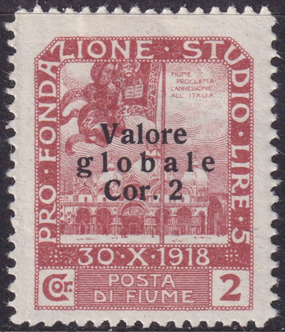 Fiume 1920 Sc 82A MLH* second overprint