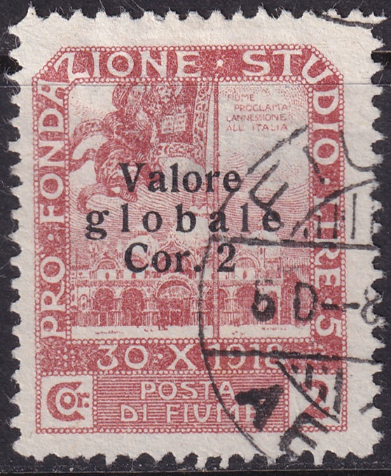 Fiume 1920 Sc 82A used second overprint