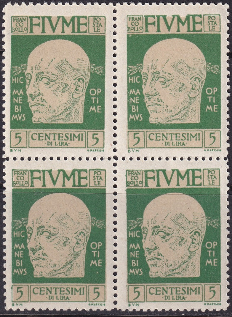 Fiume 1920 Sc 86 block MLH*