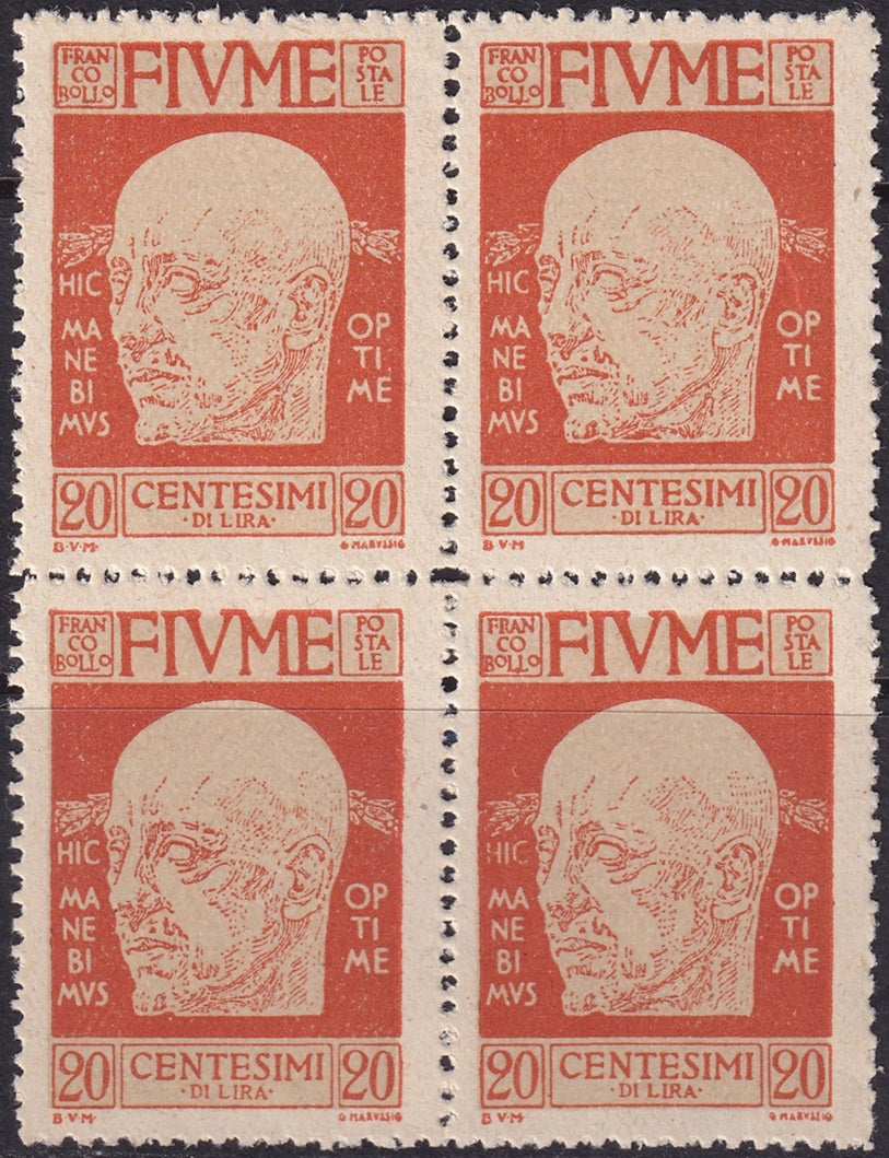 Fiume 1920 Sc 89 block MLH*