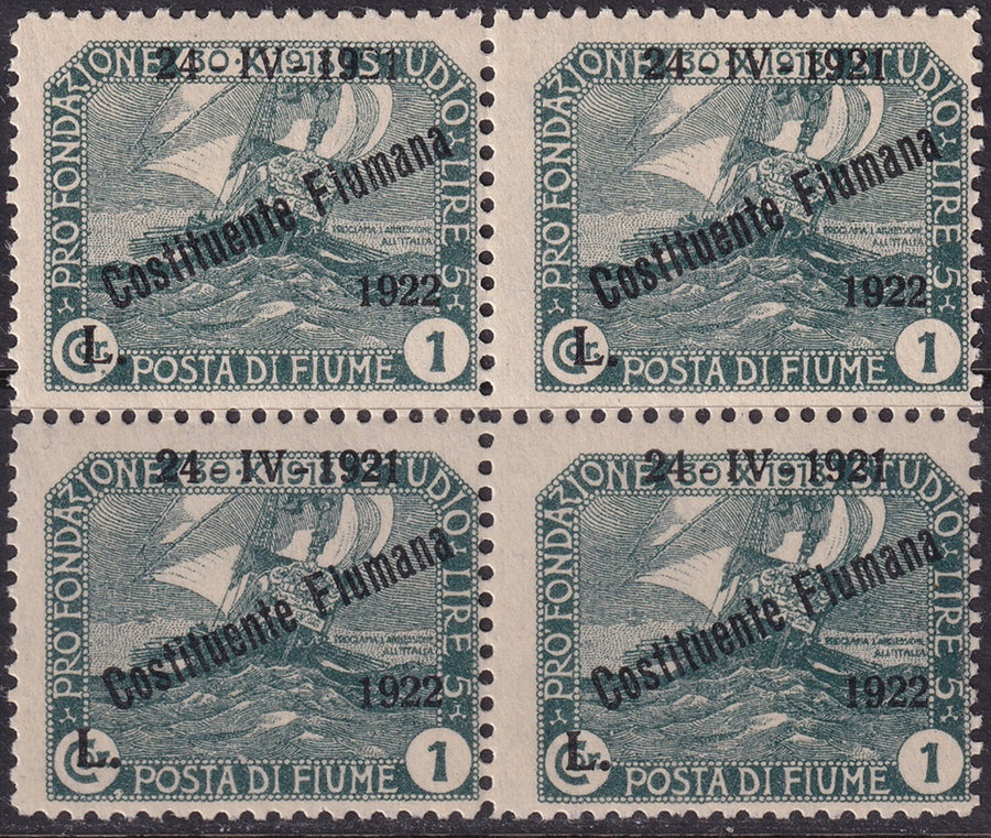 Fiume 1922 Sc 168 block MLH*