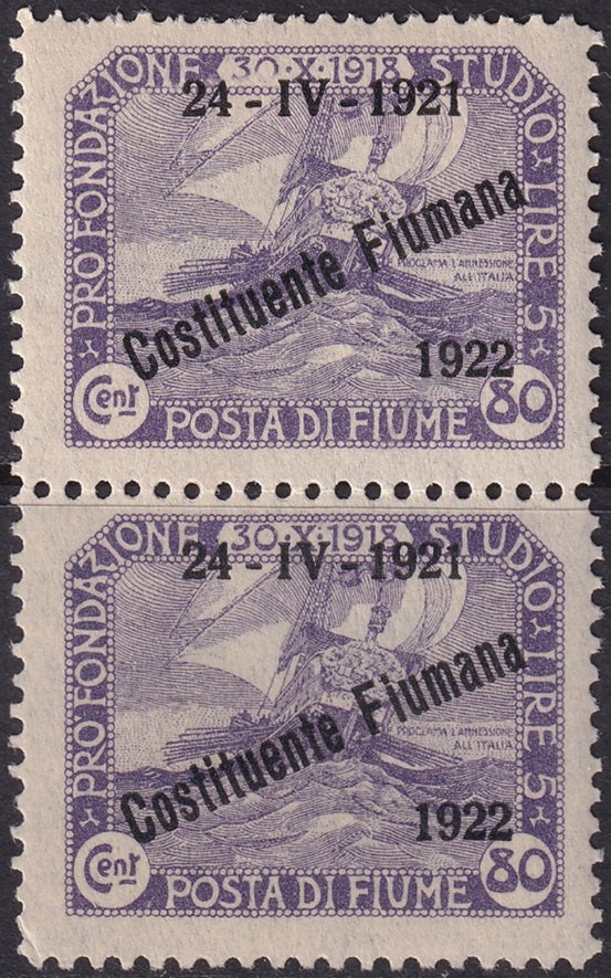 Fiume 1922 Sc 167 pair MNH**