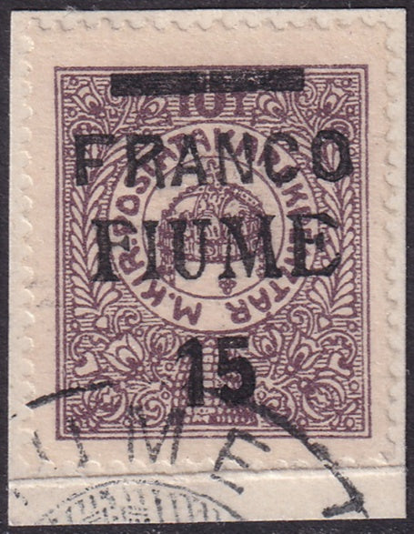 Fiume 1919 Sc 26 used on piece