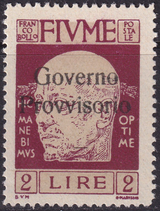 Fiume 1921 Sc 144 MH* "close ov" variety