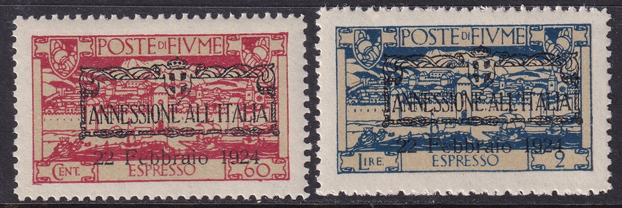 Fiume 1924 Sc E16-7 express set MNH**