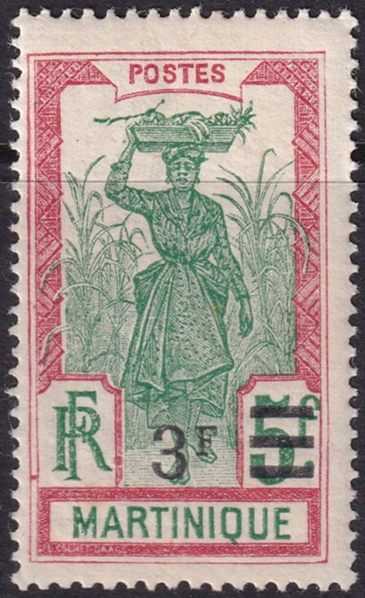 Martinique 1927 Sc 126a MH* "missing period" variety