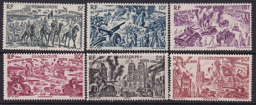 Guadeloupe 1946 Sc C4-9 air post set MH*