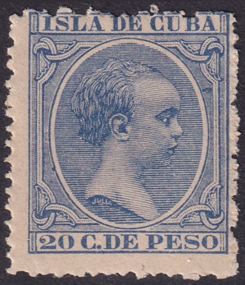 Cuba 1891 Sc 151 MH* streaky gum