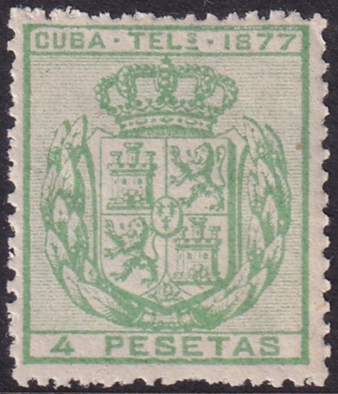 Cuba 1877 telegrafo Ed 42 telegraph MNH**