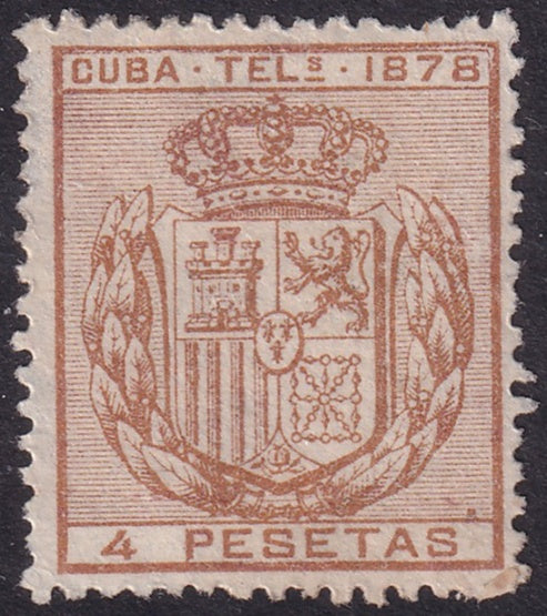 Cuba 1878 telegrafo Ed 45 telegraph MNG(*)