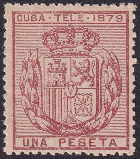 Cuba 1879 telegrafo Ed 46 telegraph MLH* streaky gum