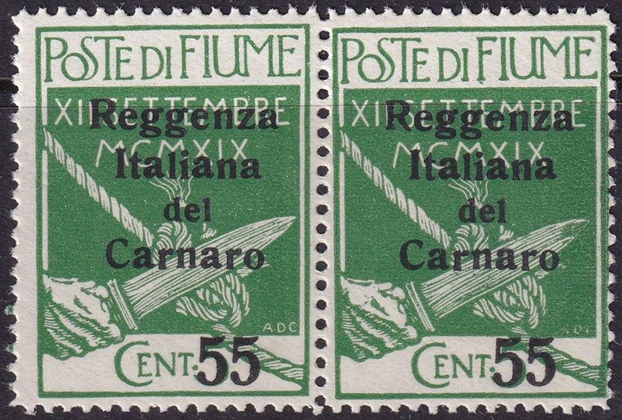 Fiume 1920 Sc 116 pair MNH** forgery