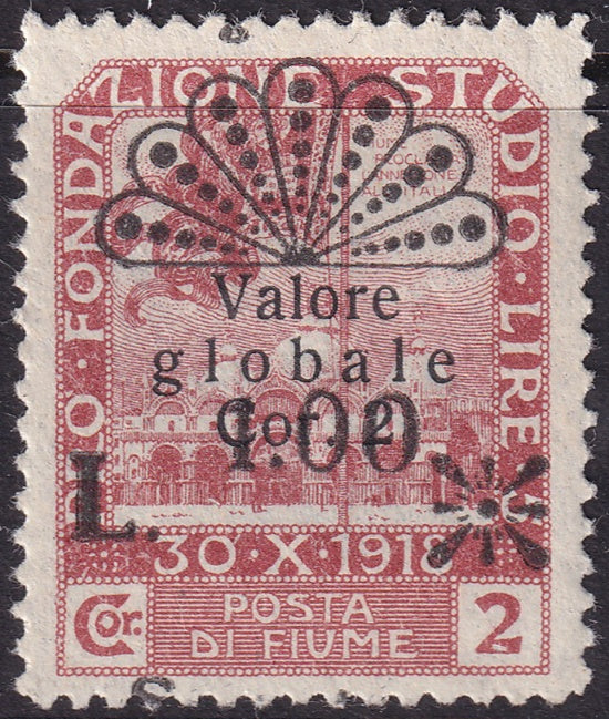 Fiume 1921 Sc J26 postage due MNH** shifted overprint variety