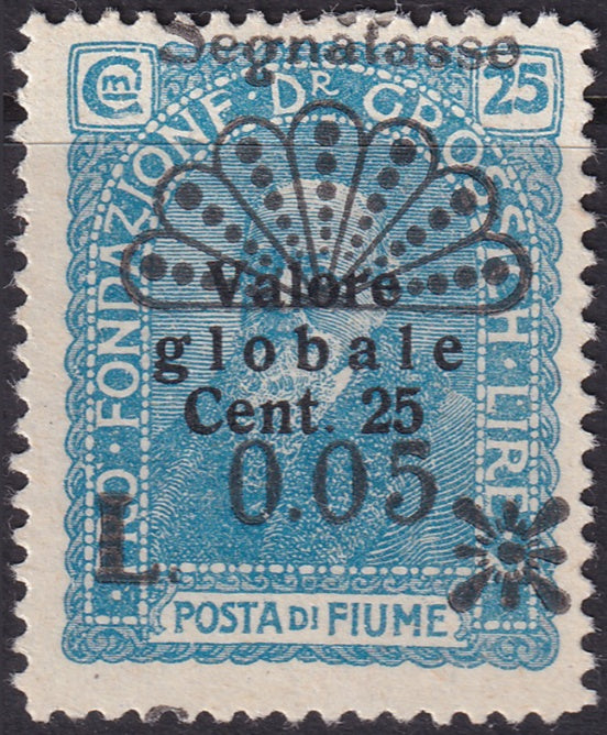 Fiume 1921 Sc J17 postage due MH* lighter blue variety