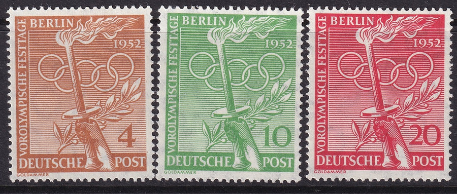 Berlin 1952 Sc 9N81-3 set MNH**