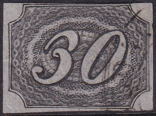 Brazil 1844 Sc 8 used date cancel type I variety