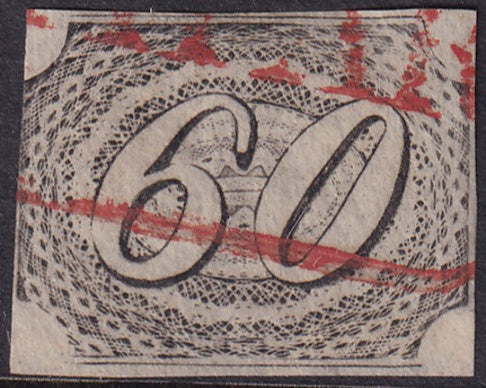 Brazil 1844 Sc 9 used red Grampara (Minas Gerais) box cancel