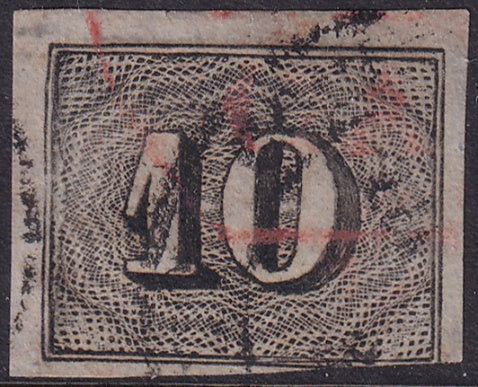 Brazil 1850 Sc 21 used black & red date cancels