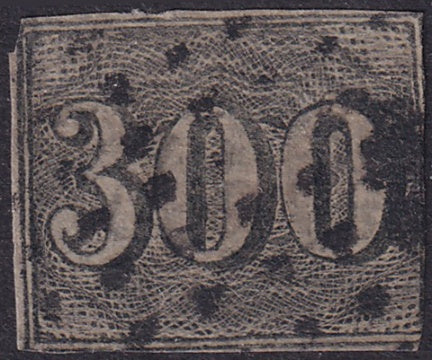 Brazil 1850 Sc 27 used lozenge with dots cancel damaged corner