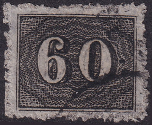 Brazil 1866 Sc 45 used black cancel rough perfs