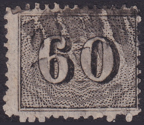 Brazil 1866 Sc 45 used black cancel rough perfs