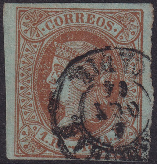 Spain 1864 Sc 65 used Algeciras (Cadiz) date cancel