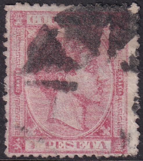 Cuba 1878 Sc 81b used fancy cancel heavy hinge