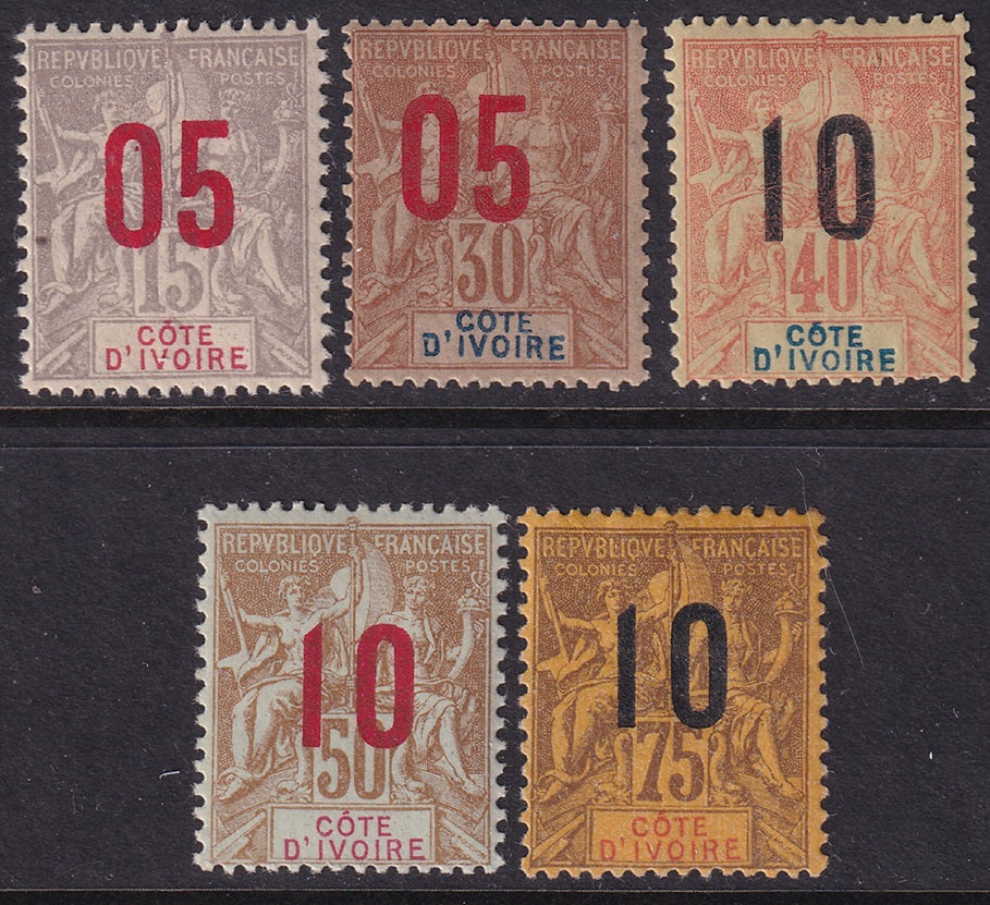 Ivory Coast 1912 Sc 37-41 set MH*