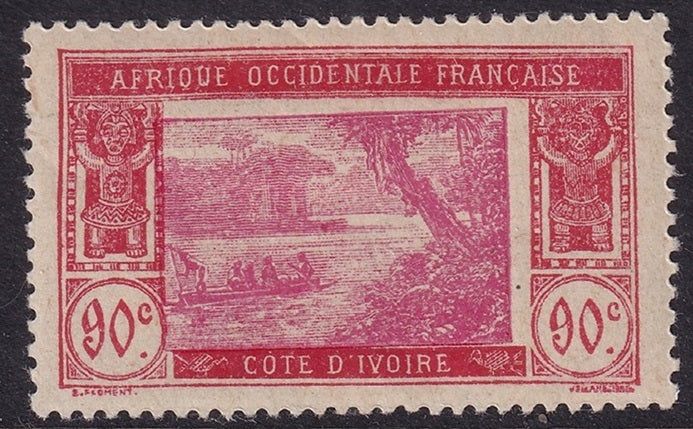 Ivory Coast 1930 Sc 70 MH* displaced centre