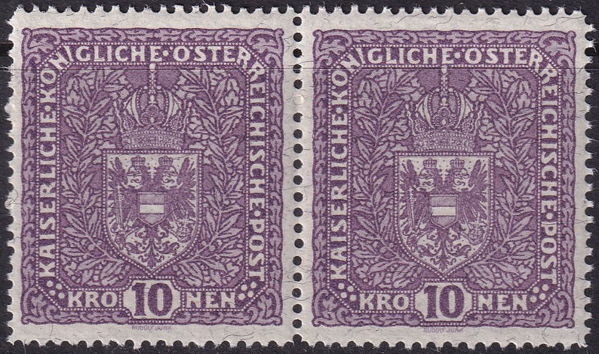 Austria 1919 Sc 175 pair MNH** granite paper type II